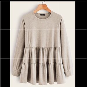 SHEIN XL Beige Blouse